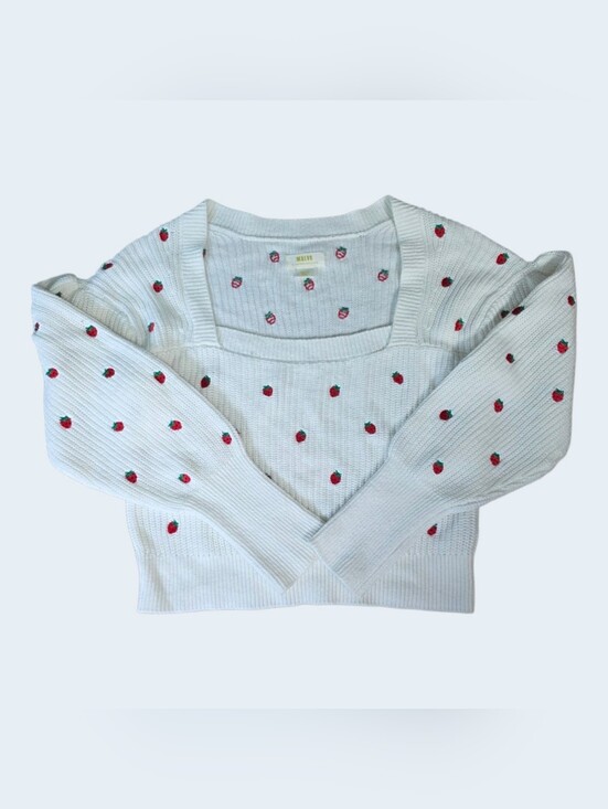 Milly Sweaters - Maeve Embroidered Sweater Top Strawberry